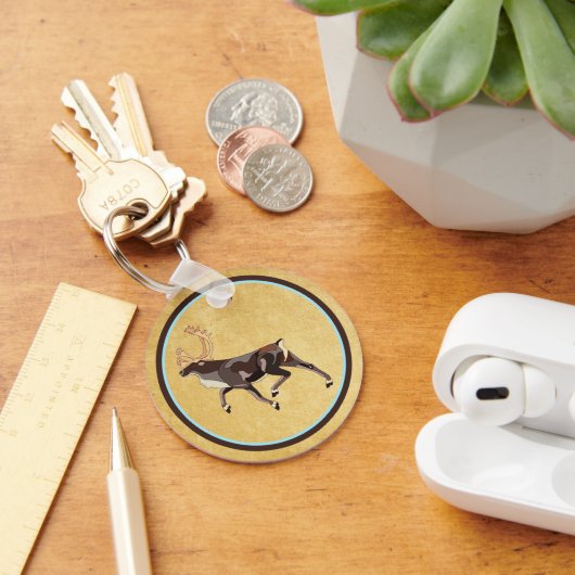 Porte-clés Caribou/Reindeer d'art populaire (Bureau)