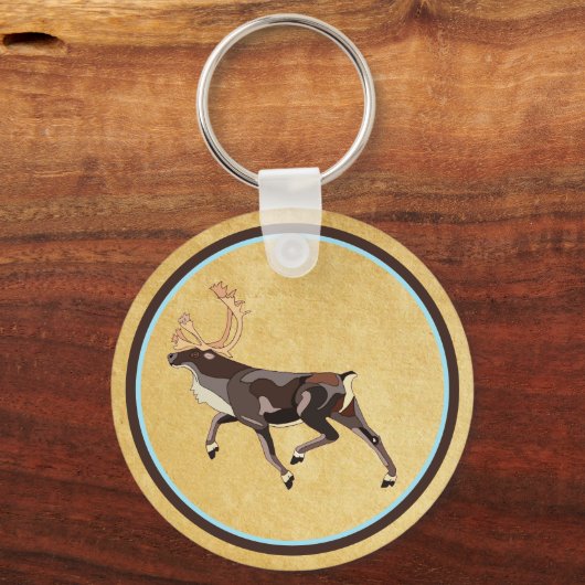 Porte-clés Caribou/Reindeer d'art populaire (Recto)