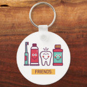 Porte-clés Caricature Amis de soins oraux (Recto)