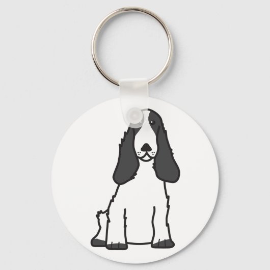 Porte-clés Caricature anglaise Cocker Spaniel Chien (Recto)