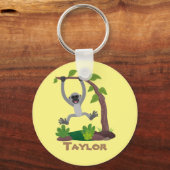 Porte-clés Caricature de bande de gibbon joyeux (Recto)