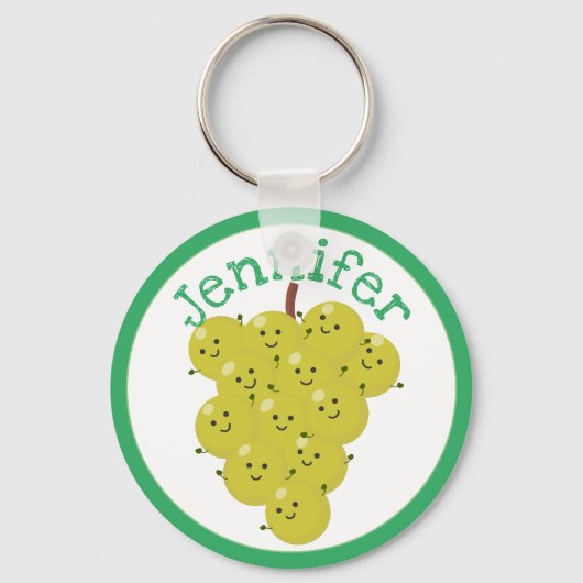 Porte-clés Caricature de bouquet de raisins joyeux (Recto)