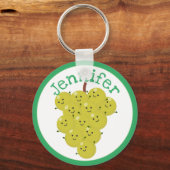 Porte-clés Caricature de bouquet de raisins joyeux (Recto)