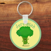 Porte-clés Caricature de brocoli drôle et drôle (Recto)