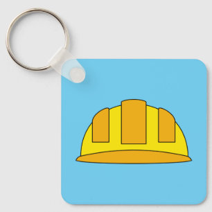 Porte-clés Caricature de Casquette dur jaune