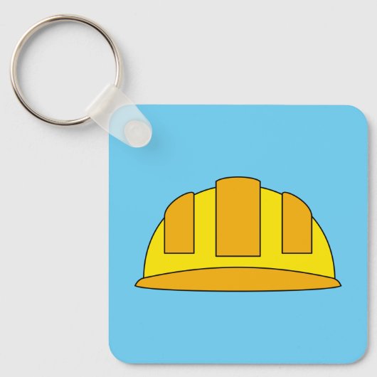 Porte-clés Caricature de Casquette dur jaune (Recto)