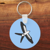 Porte-clés Caricature de cerf-volant à queue avale (Recto)