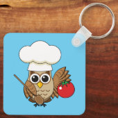 Porte-clés Caricature de Chouette à Cuisine mignonne (Verso)