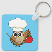 Porte-clés Caricature de Chouette à Cuisine mignonne (Dos)