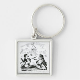 Porte-clés Caricature de Delacroix et d'Ingres