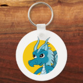 Porte-clés Caricature de dragon bleu (Recto)