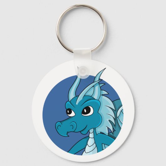 Porte-clés Caricature de dragon bleu (Recto)