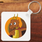 Porte-clés Caricature de dragon orange (Verso)
