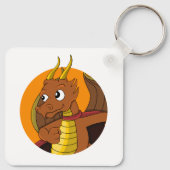Porte-clés Caricature de dragon orange (Dos)