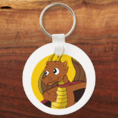 Porte-clés Caricature de dragon orange (Verso)