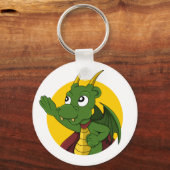 Porte-clés Caricature de dragon vert (Recto)