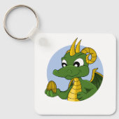 Porte-clés Caricature de dragon vert (Recto)
