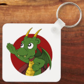 Porte-clés Caricature de dragon vert (Verso)