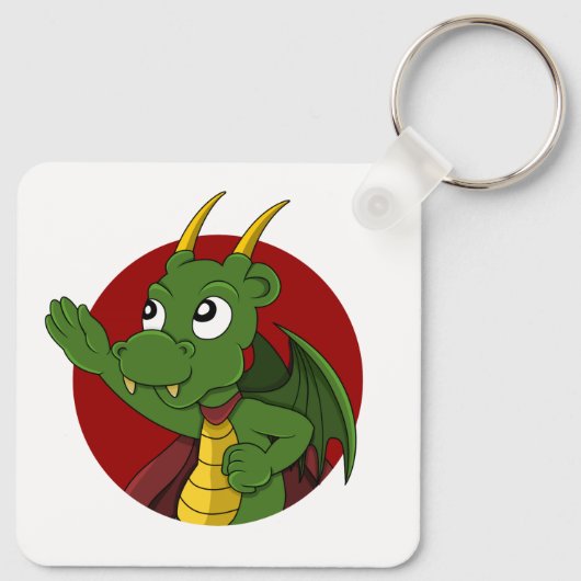 Porte-clés Caricature de dragon vert (Dos)