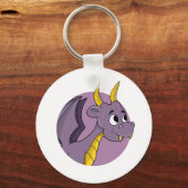 Porte-clés Caricature de dragon violet (Verso)