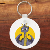 Porte-clés Caricature de dragon violet (Verso)