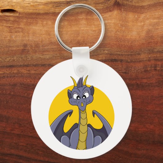 Porte-clés Caricature de dragon violet (Verso)