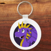 Porte-clés Caricature de dragon violet (Verso)