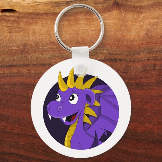 Porte-clés Caricature de dragon violet (Verso)