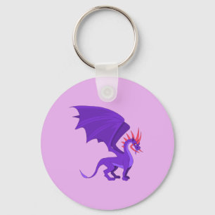 Porte-clés Caricature de dragon violet