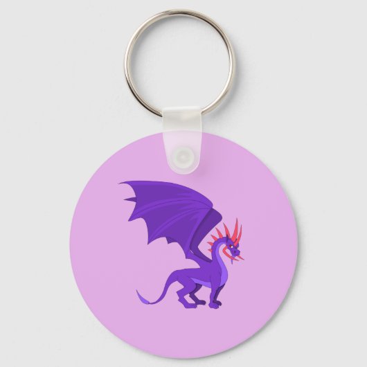 Porte-clés Caricature de dragon violet (Recto)