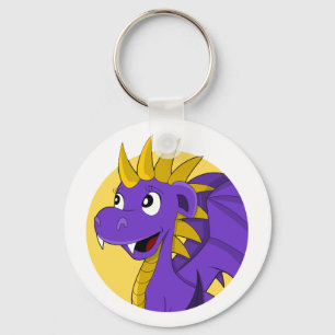 Porte-clés Caricature de dragon violet