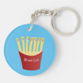Porte-clés Caricature de frites Cute kawaii fast food (Dos)