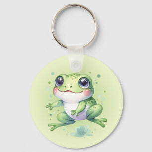 Porte-clés Caricature de la grenouille verte mignonne
