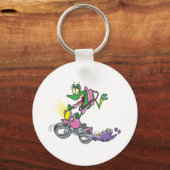 Porte-clés caricature de l'animal de grenouille de poussin (Recto)