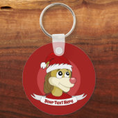 Porte-clés Caricature de Noël avec un mignon porte - clé lion (Recto)