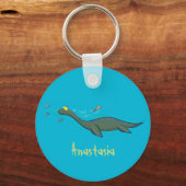 Porte-clés Caricature de plesiosaure, monstre marin mignon et (Recto)