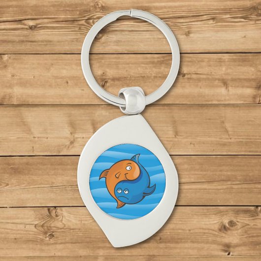 Porte-clés Caricature de poisson Yin Yang