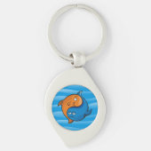 Porte-clés Caricature de poisson Yin Yang (Devant)