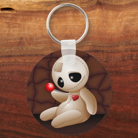 Porte-clés Caricature de poupée vaudou en amour (Recto)