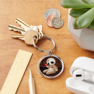 Porte-clés Caricature de poupée vaudou en amour