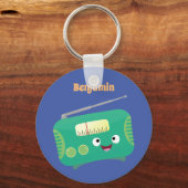 Porte-clés Caricature de radio rétro amusante (Recto)