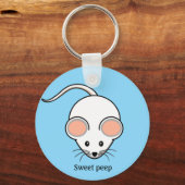 Porte-clés Caricature de souris blanche (Recto)