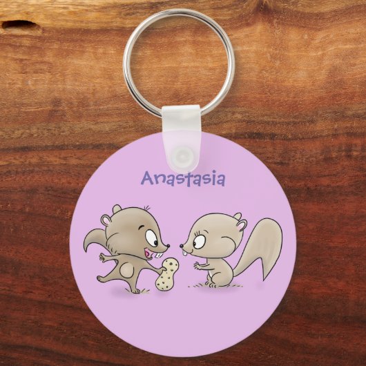 Porte-clés Caricature d'écureuils marrants (Recto)