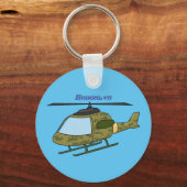 Porte-clés Caricature d'hélicoptère camoflage de l'armée (Recto)