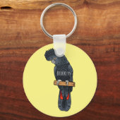 Porte-clés Caricature d'oiseau à queue rouge (Recto)