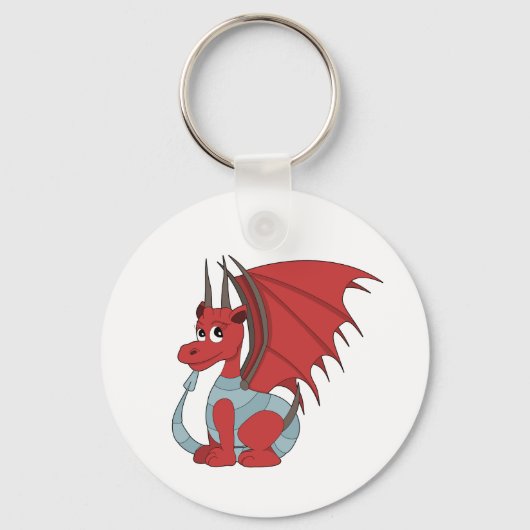 Porte-clés Caricature Dragon Rouge (Recto)