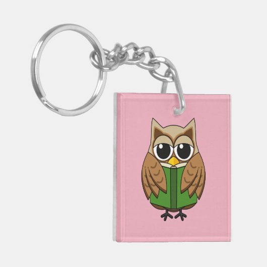 Porte-clés Caricature du livre de lecture de la Chouette (Devant gauche)