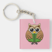 Porte-clés Caricature du livre de lecture de la Chouette (Devant)