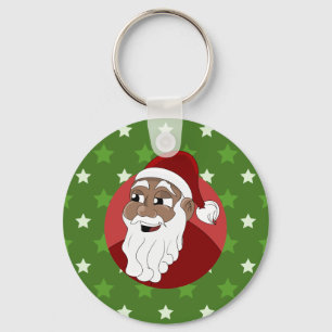 Porte-clés Caricature du Père Noël noir