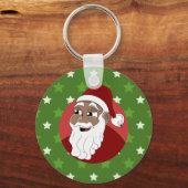 Porte-clés Caricature du Père Noël noir (Recto)